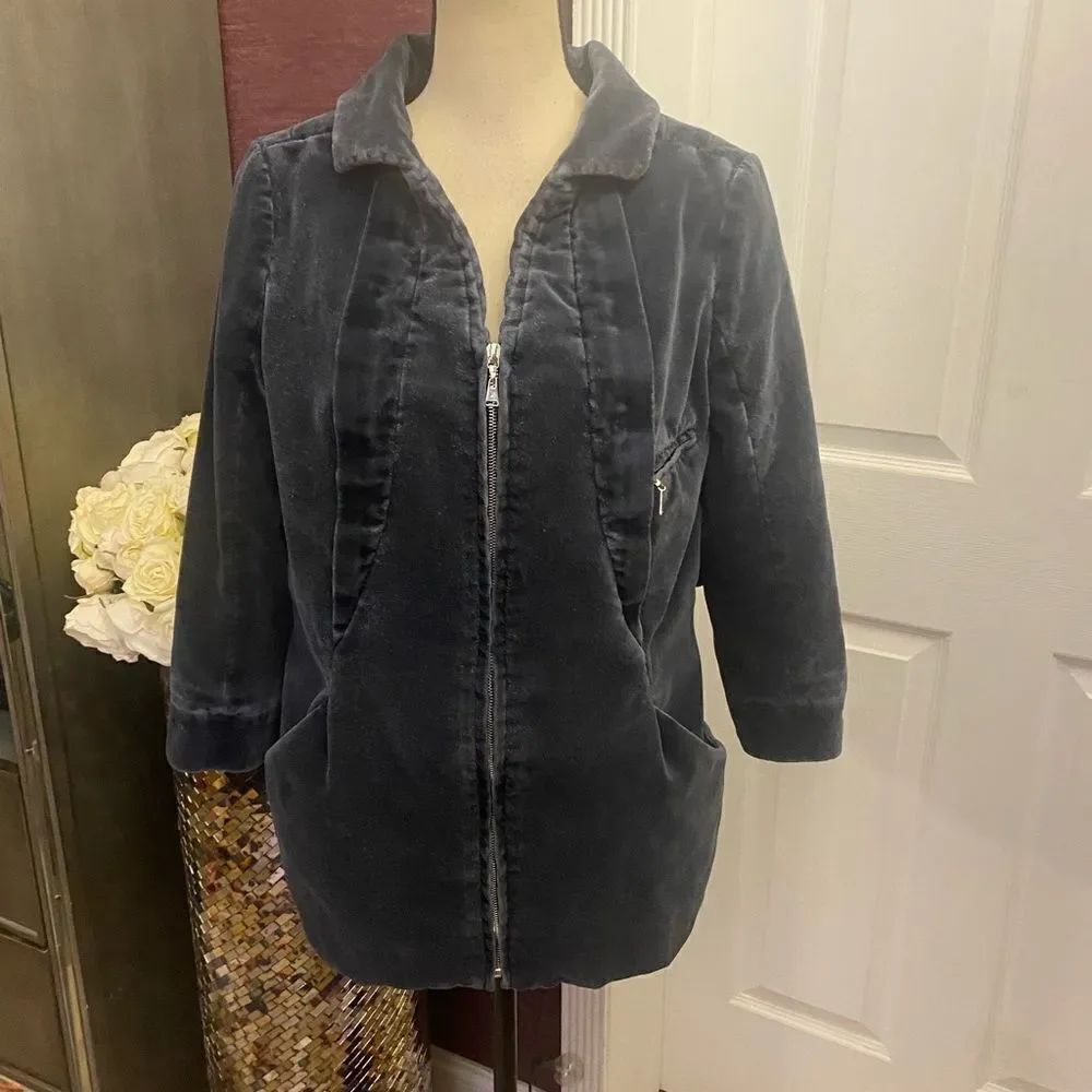 Louis Vuitton “washed denim” colour velvet jacket, S